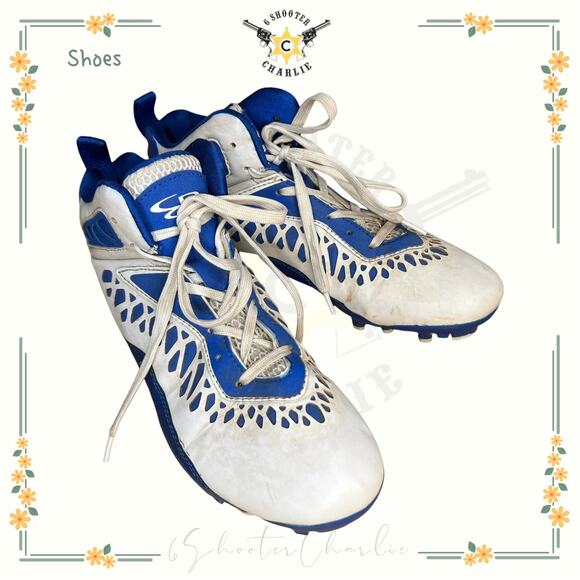 Boombah Baseball Softball Turf Shoes Blue White BM15079 Men's Size 7 - Picture 1 of 7